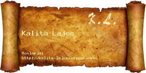 Kalita Lajos névjegykártya