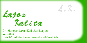 lajos kalita business card